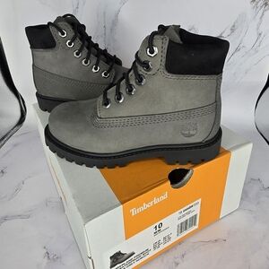 Timberland Kids Gray and Black Boots